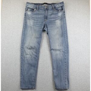 FRYE Jeans Womens 16 Light Wash Denim Tapered Casual Daily Slightly Distressed